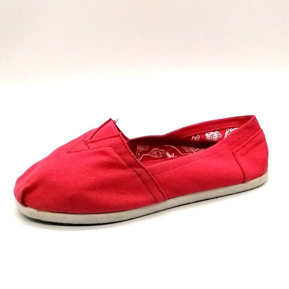 Lane Bryant Womens Slip On Flats‎ Pink Canvas Elastic Center Square Toe 7W - Picture 1 of 9